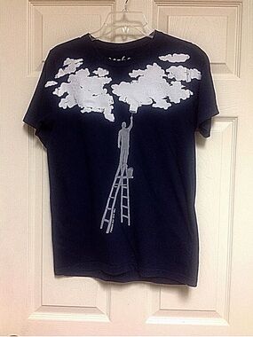 Men’s Tee T-Shirt Reach For The Sky Navy Blue Small